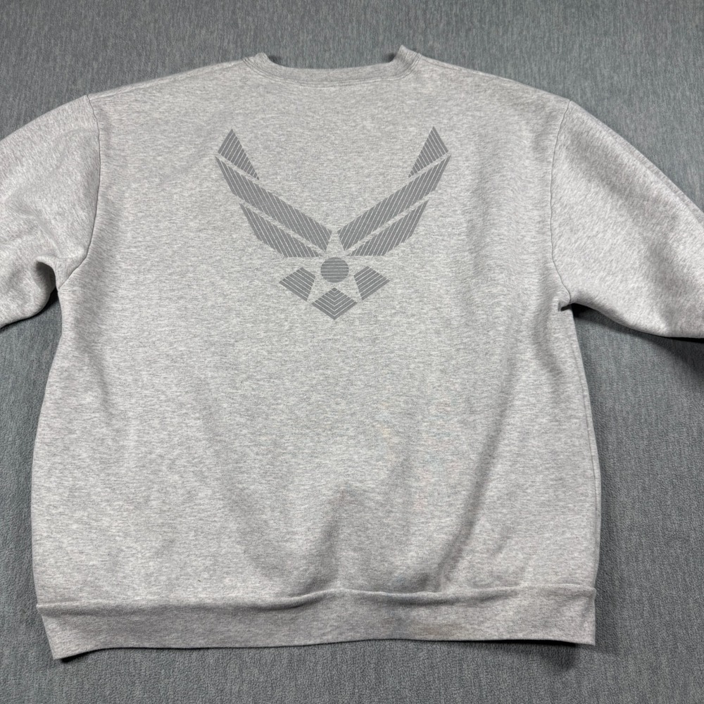 MEKE INC Sweatshirt Men XL Gray US Air Force Graphic Crewneck Fleece Pullover